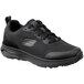 A black Skechers Jenny athletic shoe with laces.
