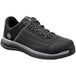 A black Timberland PRO Powerdrive men's athletic shoe with laces and a composite toe.