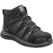 A black and grey Timberland PRO Powerdrive men's work boot with a composite toe.