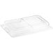 A clear Choice full size polycarbonate hinged dome cover over a clear plastic container.