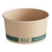 An EcoChoice compostable paper soup container on a counter with a green band.