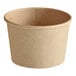 A brown Choice paper take-out container with a white background.