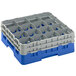Cambro 16S534-168 Camrack 6 1/8" High Customizable Blue 16 Compartment Glass Rack Main Thumbnail 1