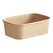 A rectangular brown Kraft paper take-out container with a lid.