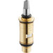 A gold and silver Chicago Faucets left hand ceramic water valve cartridge.