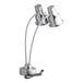 An Avantco stainless steel dual arm heat lamp with a cord.