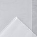 A close-up of a white plastic food bag with a folded edge.