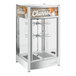 A ServIt countertop display warmer with rotating pizza racks and a glass door.