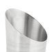 An American Metalcraft stainless steel French fry cup with a curved edge.