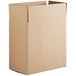 A close-up of a Lavex cardboard shipping box with a cut out top on a white background.
