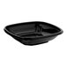 A Visions black plastic bowl with a lid.