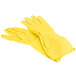 Small Multi-Use Yellow Rubber Fully Lined Gloves, Pair - 12/Pack Main Thumbnail 2