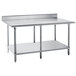 Advance Tabco KMG-249 24" x 108" 16 Gauge Stainless Steel Commercial Work Table with 5" Backsplash and Undershelf Main Thumbnail 1