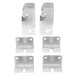 A set of four Metro stainless steel grid mounting brackets.