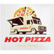 A white vinyl wall sticker with a customizable Carnival King pizza truck logo.