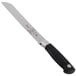 A Mercer Culinary bread knife with a black handle.