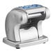 A silver Imperia Pasta Machine with blue accents.