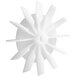 A white plastic fan blade with a circle in the middle.