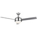 A Canarm Calibre brushed pewter ceiling fan with a white light.