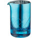 A Barfly blue stirring glass with a diamond pattern.