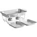 A Choice disposable chafer dish kit with aluminum trays on a counter.