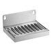 A stainless steel Regency wall mount beer drip tray with six holes.