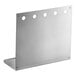 A stainless steel Regency wall mount with holes for faucets.