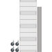 A Metro gray wire shelving unit with wheels.