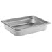 A stainless steel Choice Economy half size chafer food pan with a lid.