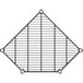 A black metal Regency pentagon corner shelf with a grid pattern.