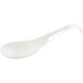 A World Centric compostable soup spoon with a white handle.