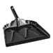 A black metal Lavex dustpan with a handle.