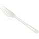 A World Centric compostable fork with a white handle.