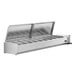 An Avantco stainless steel countertop refrigerated prep rail with an open lid.