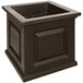A black square Mayne Nantucket planter on a counter.