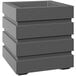 A graphite gray square planter with four sections.