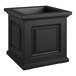 A black square Mayne Nantucket planter box with a square top.