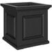A black square Mayne Nantucket planter box with a square top.
