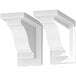 A pair of white Mayne corbels with a curved edge.