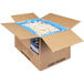 A white box with blue bags of Barilla Pre-Cooked Frozen Cellentani Pasta inside.