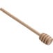 A wooden honey dipper with a wooden handle and stick.