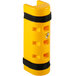 A yellow Sentry Protection rack protector with black straps.