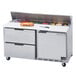 Beverage-Air SPED60HC-16-2 60" 1 Door 2 Drawer Refrigerated Sandwich Prep Table Main Thumbnail 1