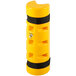 A yellow plastic Sentry rack protector with black straps.
