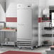 A Main Street Equipment BMR-23-F reach-in freezer with a white door and handle.