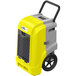 An AlorAir yellow and grey commercial dehumidifier.