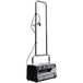A white Mytee Carpet Shark corded counter rotating brush floor sweeper machine with a handle.