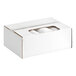 A white box of Lavex janitorial can liners with rolls of white bags inside.
