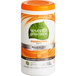 A white container of Seventh Generation Lemongrass Citrus Disinfecting Wipes with an orange label.
