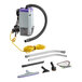 A ProTeam backpack vacuum with accessories including a hose and wand.